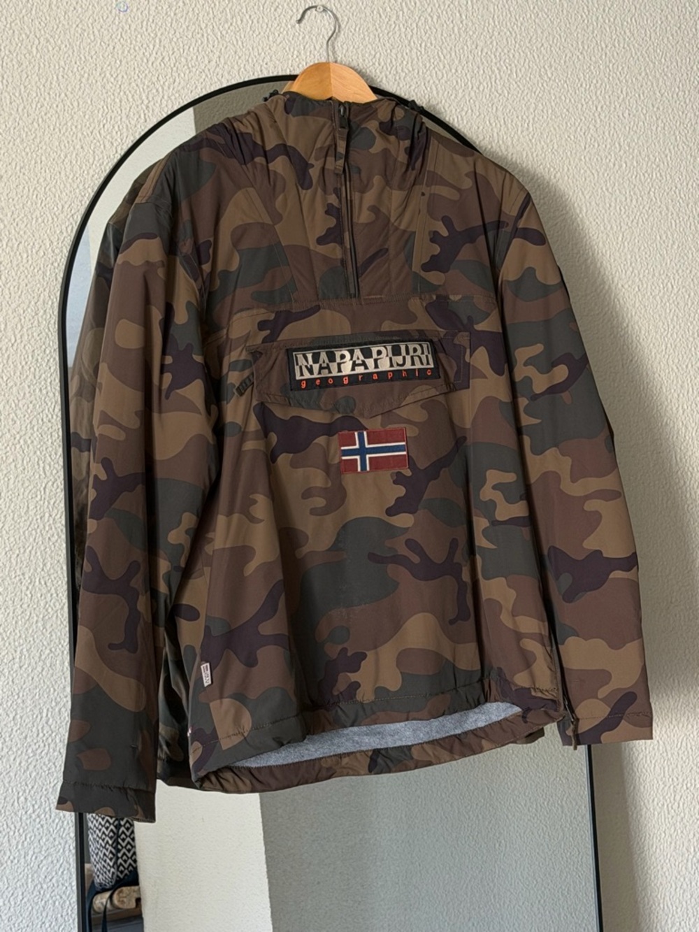 Men Napapijri Pullover Anorak Jacket - Camouflage